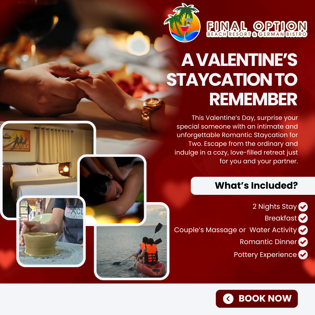 Valentine's Day Staycation Package at Final Option Beach Resort, San Juan La Union